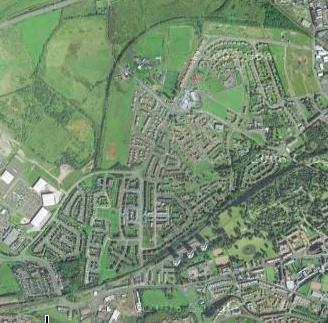 from St James (top right) to Ferguslie station (bottom left) nearAldi at Linwood Road end